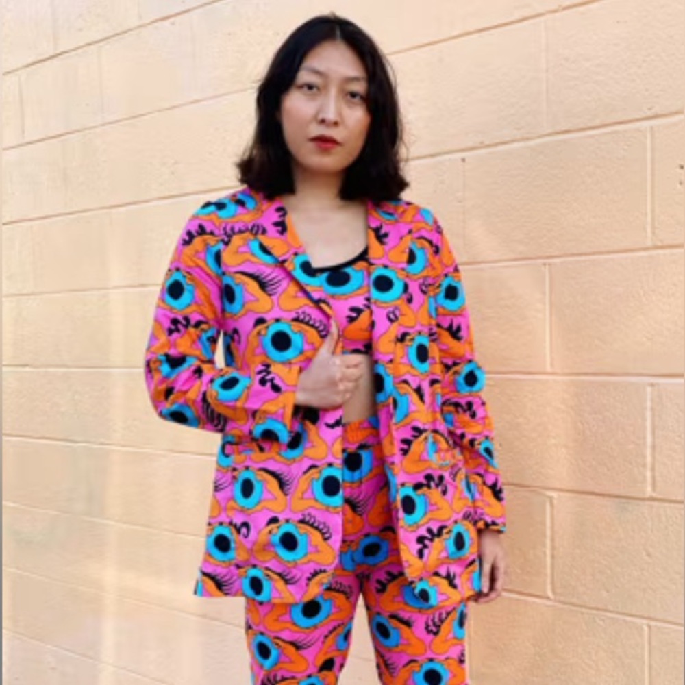 *SOLD* NWT Nooworks Psychedelic Eyes Blazer Size XS